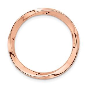 Rose-Tone Sterling Silver Stackable Large Twisted Slide, 29mm